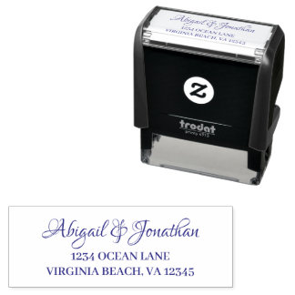 Retouradres - Fancy Script Couple Weddenschap Zelfinktende Stempel