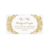 Retouradres Faux Gold Glitter Gravure Etiket (Voorkant)