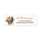 Retouradres Gele Labrador Retriever Hond Etiket (Voorkant)