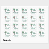 Retouradres gepot voor takken Red Plaid Bow Vierkante Sticker (Vel)