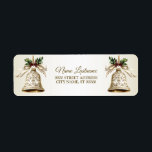 Retouradres Golden Christmas Bell Shiny Stars Etiket<br><div class="desc">Retouradres Golden Christmas Bell Shiny Stars label. Uniek,  mooi,  stijlvol design. Makkelijk te personaliseren. Lettertypestijl,  -grootte en -kleuren kunnen worden gewijzigd. Overeenkomende objecten zijn beschikbaar.</div>