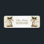 Retouradres Golden Christmas Bell Shiny Stars Etiket<br><div class="desc">Retouradres Golden Christmas Bell Shiny Stars label. Uniek,  mooi,  stijlvol design. Makkelijk te personaliseren. Lettertypestijl,  -grootte en -kleuren kunnen worden gewijzigd. Overeenkomende objecten zijn beschikbaar.</div>