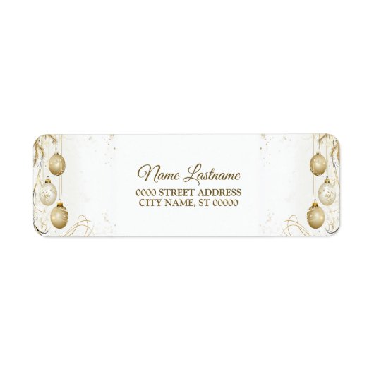 Retouradres Golden Ornament Kerstvakantie Etiket (Voorkant)