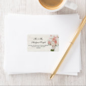 Retouradres Groot modern Roos Floral Bridal Etiket (Insitu)