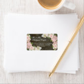 Retouradres Grote Donker Houten Roze Hortensia's Etiket (Insitu)