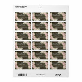 Retouradres Grote Donker Houten Roze Hortensia's Etiket (Full Sheet)