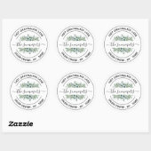 Retouradres Handgeschreven kalligrafie Bladeren Ronde Sticker (Vel)