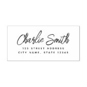 Retouradres handgeschreven scriptnaam rubberstempel (Afrduk)