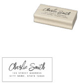 Retouradres handgeschreven scriptnaam rubberstempel (Gestempeld)