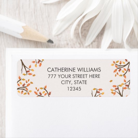 Retouradres Herfstbladeren Herfst takken Etiket (Insitu)