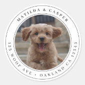 Retouradres Hond Foto Klassieke Ronde Sticker (Voorkant)