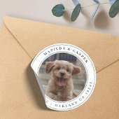 Retouradres Hond Foto Klassieke Ronde Sticker