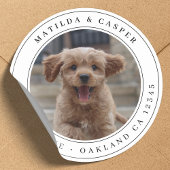 Retouradres Hond Foto Klassieke Ronde Sticker