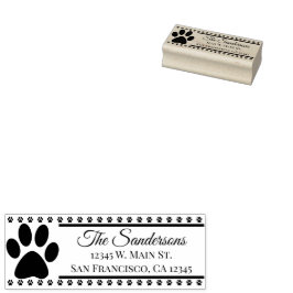 Retouradres Hond Kat Pawprint Familienaam Rubberstempel