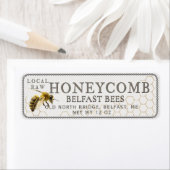 Retouradres Honeycomb met realistisch bijenetiket Etiket (Insitu)