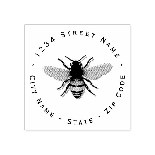 Retouradres honingbijen Rubberstempel (Afrduk)