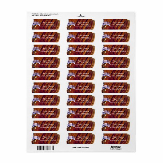 Retouradres honkbalfan etiket (Full Sheet)