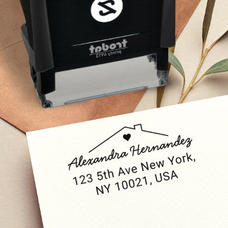 Retouradres Huis Hart Modern Minimalist Zelfinktende Stempel