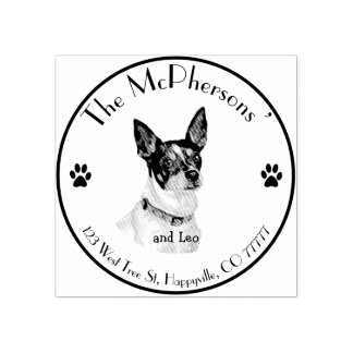 Retouradres huisdierenportret rubberstempel