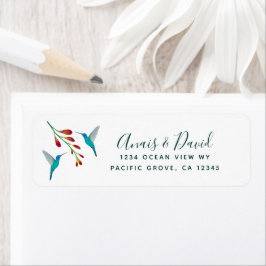 Retouradres Hummingbird Summer Wedding Label