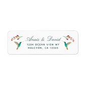 Retouradres Hummingbird Summer Wedding Label (Voorkant)