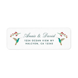 Retouradres Hummingbird Summer Wedding Label