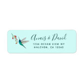 Retouradres Hummingbird Summer Wedding Label (Voorkant)