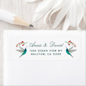 Retouradres Hummingbird Summer Wedding Label (Insitu)