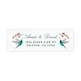 Retouradres Hummingbird Summer Wedding Label
