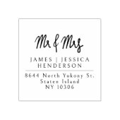 Retouradres Huwelijk Modern Script Mr & Mrs Rubberstempel (Afrduk)