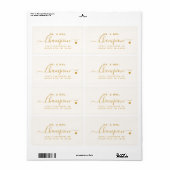 Retouradres Huwelijk Mr. & Mrs. Gold Script Etiket (Full Sheet)
