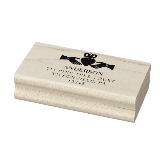 Retouradres Ierse Claddagh-ring Rubberstempel (Stempel)