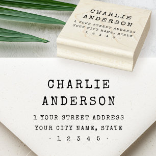 Retouradres in retro-stijl met vintage schrijfmach rubberstempel