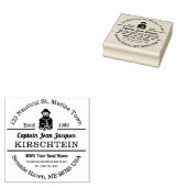 Retouradres Kapitein Boot Helm Nautical Marine Rubberstempel (Gestempeld)