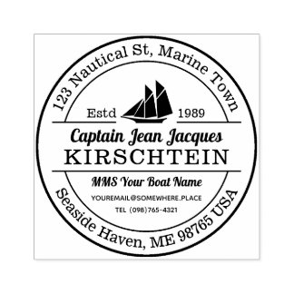 Retouradres Kapitein Boot Jacht Nautische Marine Rubberstempel