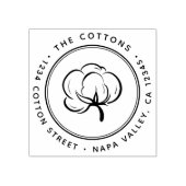 Retouradres katoenbolletje rubberstempel (Afrduk)