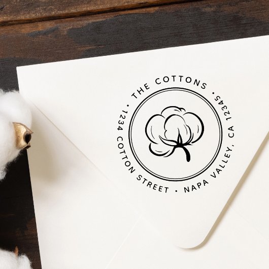 Retouradres katoenbolletje  zelfinktende stempel