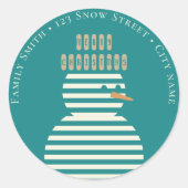 Retouradres Kerst leuk sneeuwmannen Sticker (Voorkant)