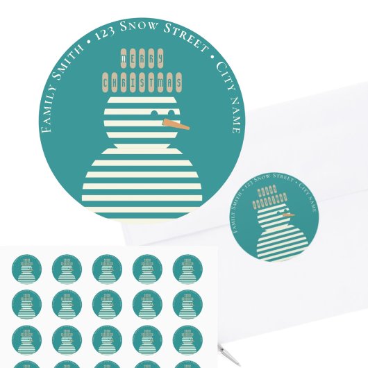 Retouradres Kerst leuk sneeuwmannen Sticker