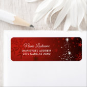 Retouradres Kerst Wit Sterren Boom Rood Etiket (Insitu)