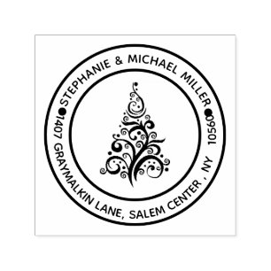 Retouradres Kerstboom Modern Zelfinktende Stempel