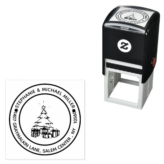 Retouradres Kerstboom Zelfinktende Stempel (In situ)