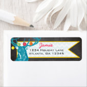 Retouradres kerstbuck Deer Chalkboard Etiket (Insitu)