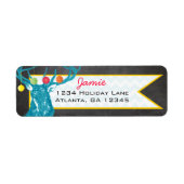 Retouradres kerstbuck Deer Chalkboard Etiket (Voorkant)