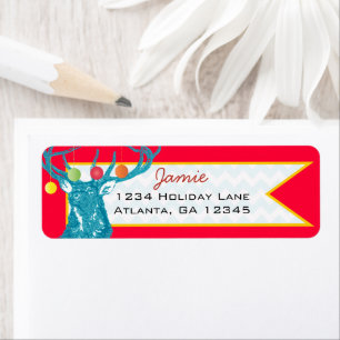 Retouradres kerstbuck Deer Etiket