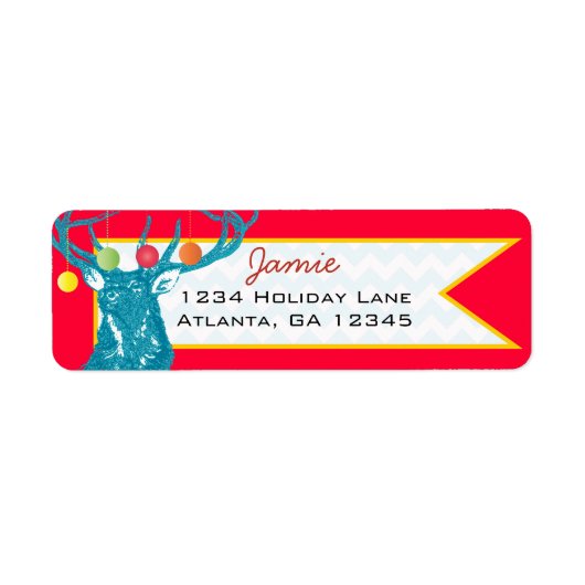 Retouradres kerstbuck Deer Etiket (Voorkant)
