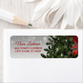 Retouradres kerstgroen - rode zilver etiket (Insitu)