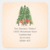 Retouradres Kerstherten Vierkante Sticker (Voorkant)