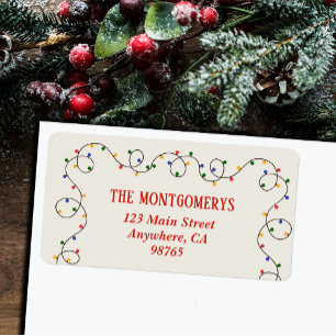 Retouradres kerstlichtslinger etiket
