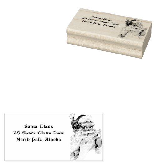 Retouradres Kerstman Noordpool Rubberstempel (Gestempeld)